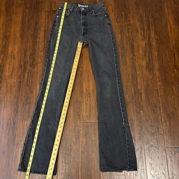 SNACKS by MOTHER High Waisted Slit Heel Jeans Wedge Mouth Watering - Picture 15 of 16